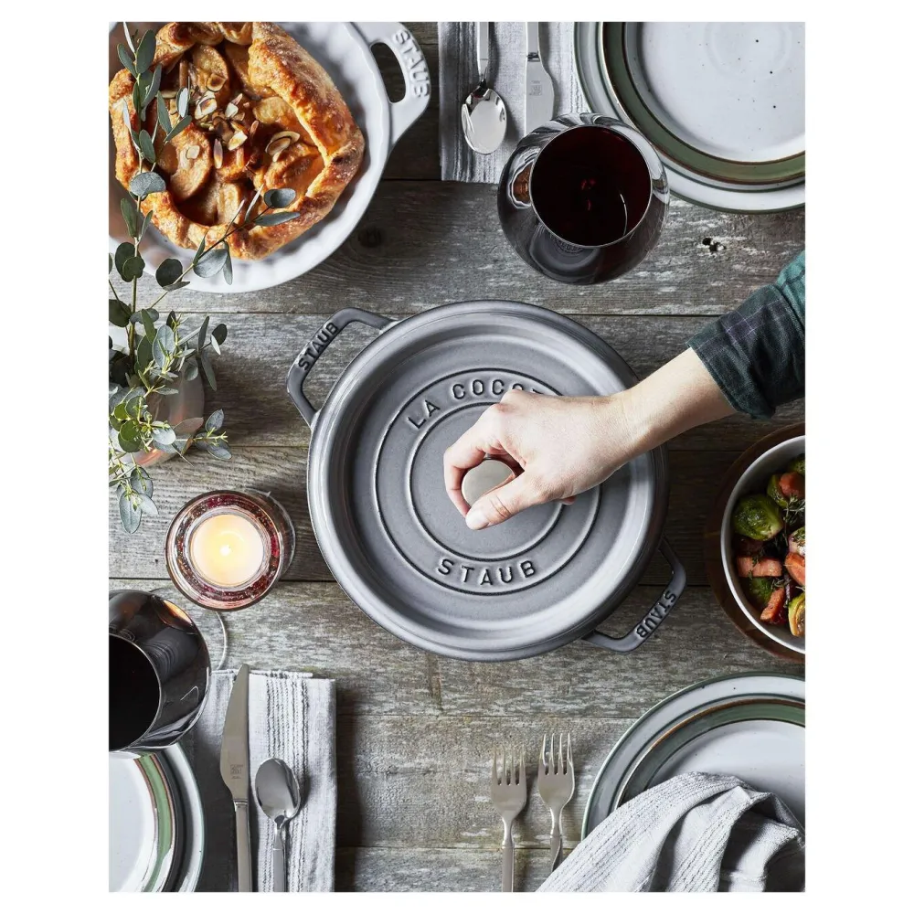 Staub Cocotte , rond 24 cm - grafietgrijs