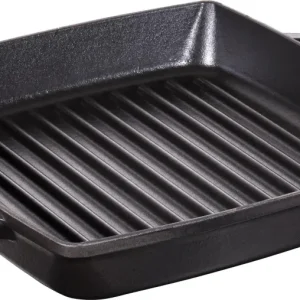 Staub Grillpan 2 grepen , vierkant 23 x 23 cm - zwart