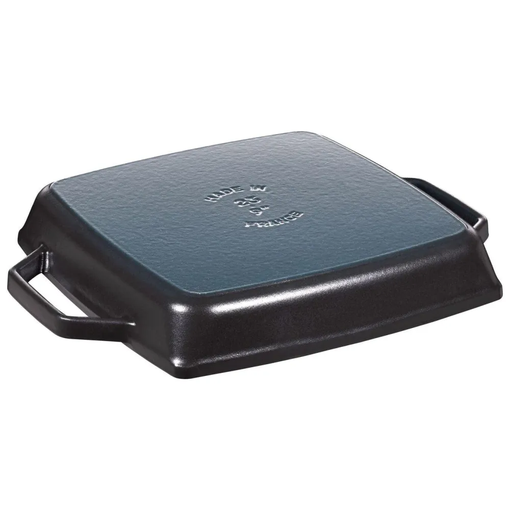 Staub Grillpan 2 grepen , vierkant 23 x 23 cm - zwart