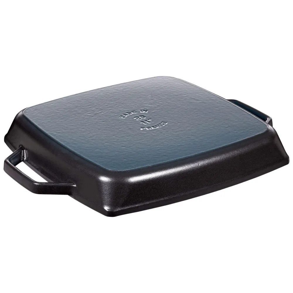Staub Grillpan 2 grepen , vierkant 28 x 28 cm - zwart