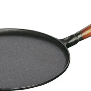 Staub Pannenkoekenpan houten greep 28 cm - zwart