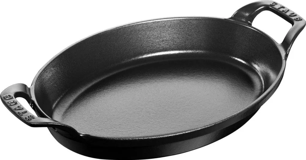 Staub stapelbare schotels , ovaal 28 cm - zwart