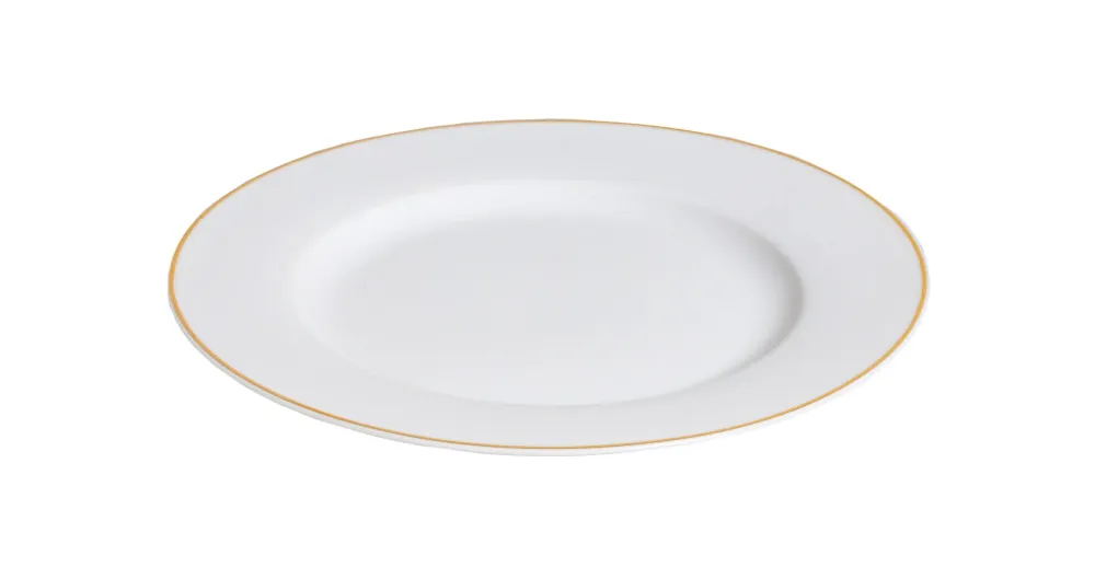 Studio Tavola Serviesset Wit / Goud 18-delig / 6 personen - 6 dinerborden, 6 diepe borden en 6 ontbijtborden