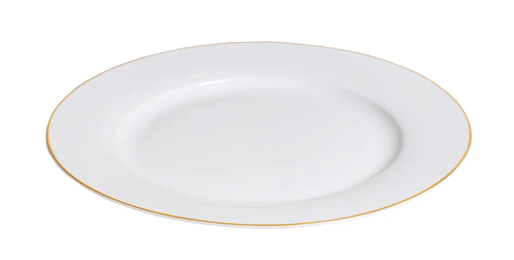 Studio Tavola Serviesset Wit / Goud 18-delig / 6 personen - 6 dinerborden, 6 diepe borden en 6 ontbijtborden