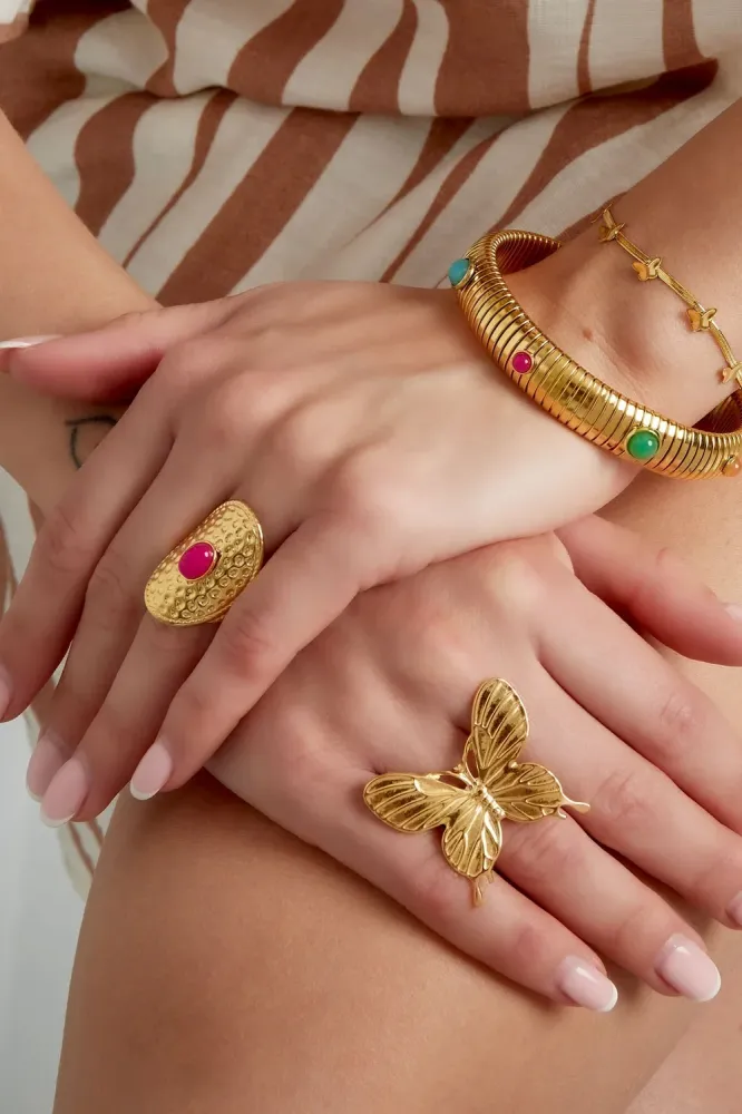 Ring Butterfly goud Sunset Fashion