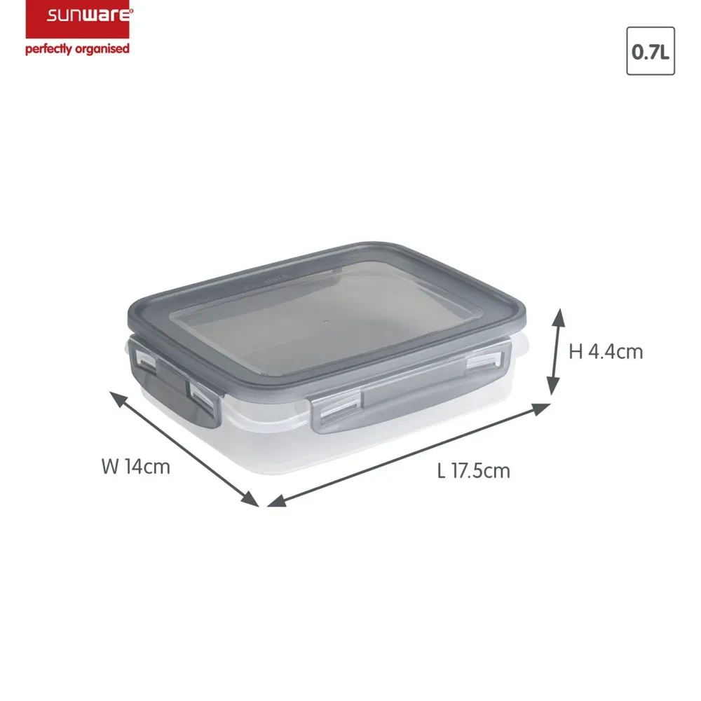 Sunware Club Cuisine diepvriesdozenset met clips set van 3 0,7L transparant grijs
