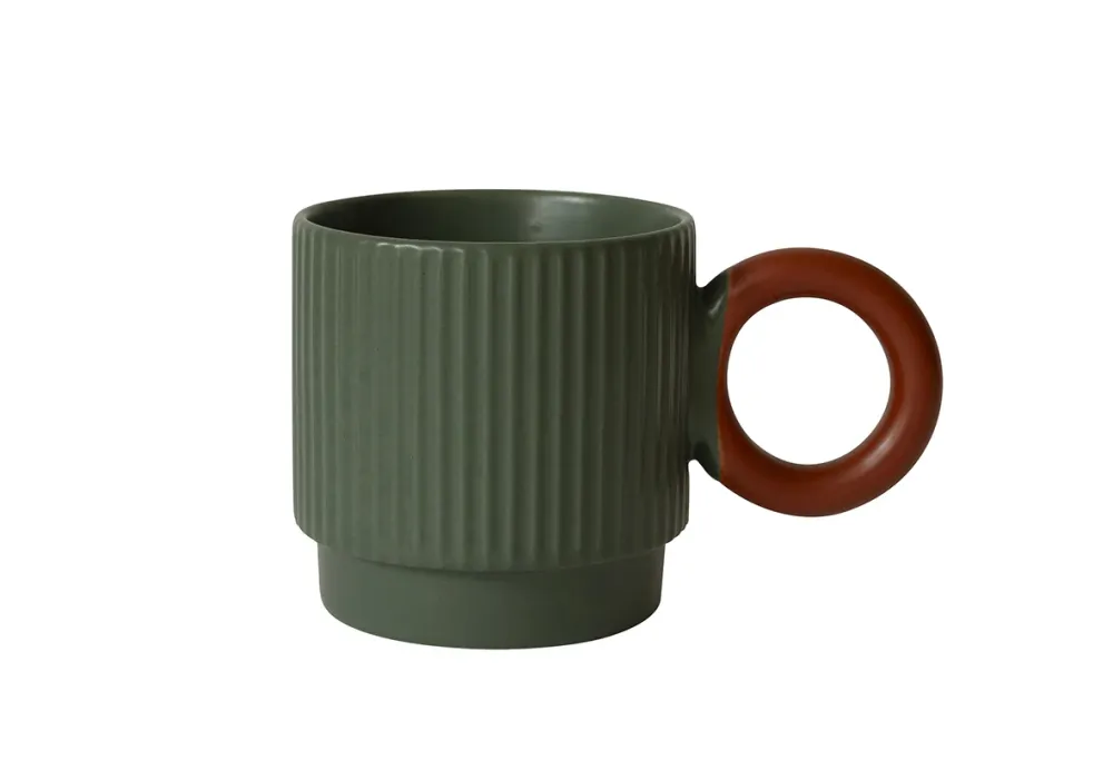 Table Joy Luka Mugs Groen (Bruin oor) Groen Aardewerk