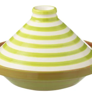 Tagine Granada Strepen Keramiek Wit/Groen