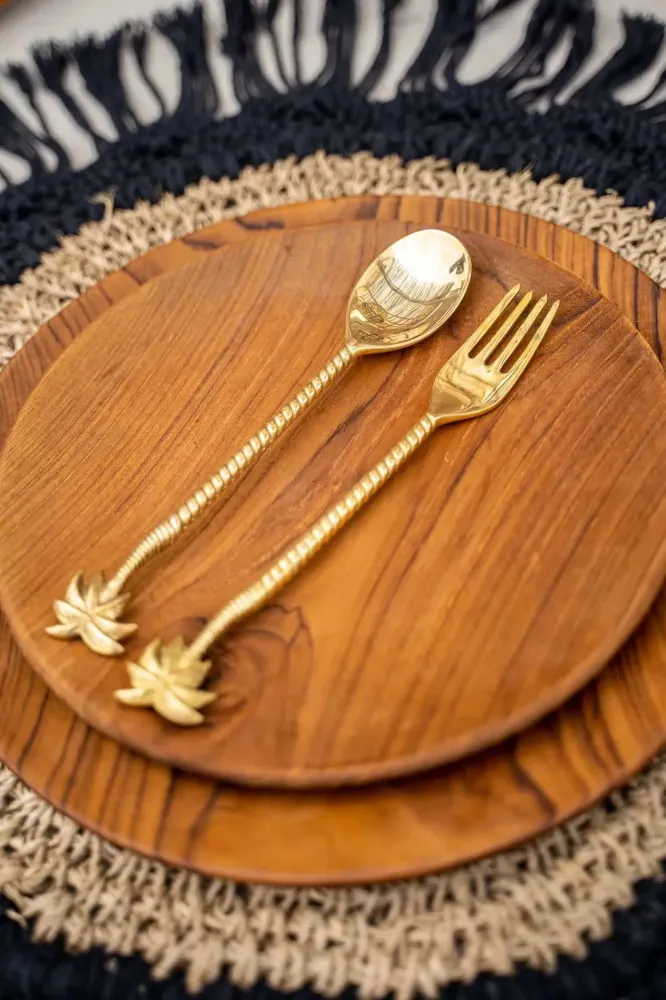 De Teak Root Rond Bord - L
