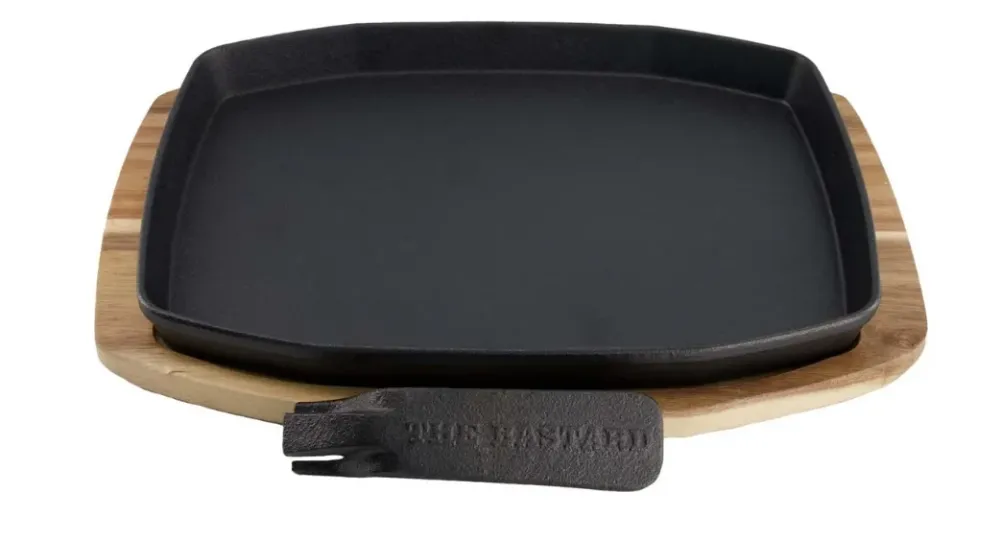 Sizzling Plate & Holder Cast Iron The Bastard