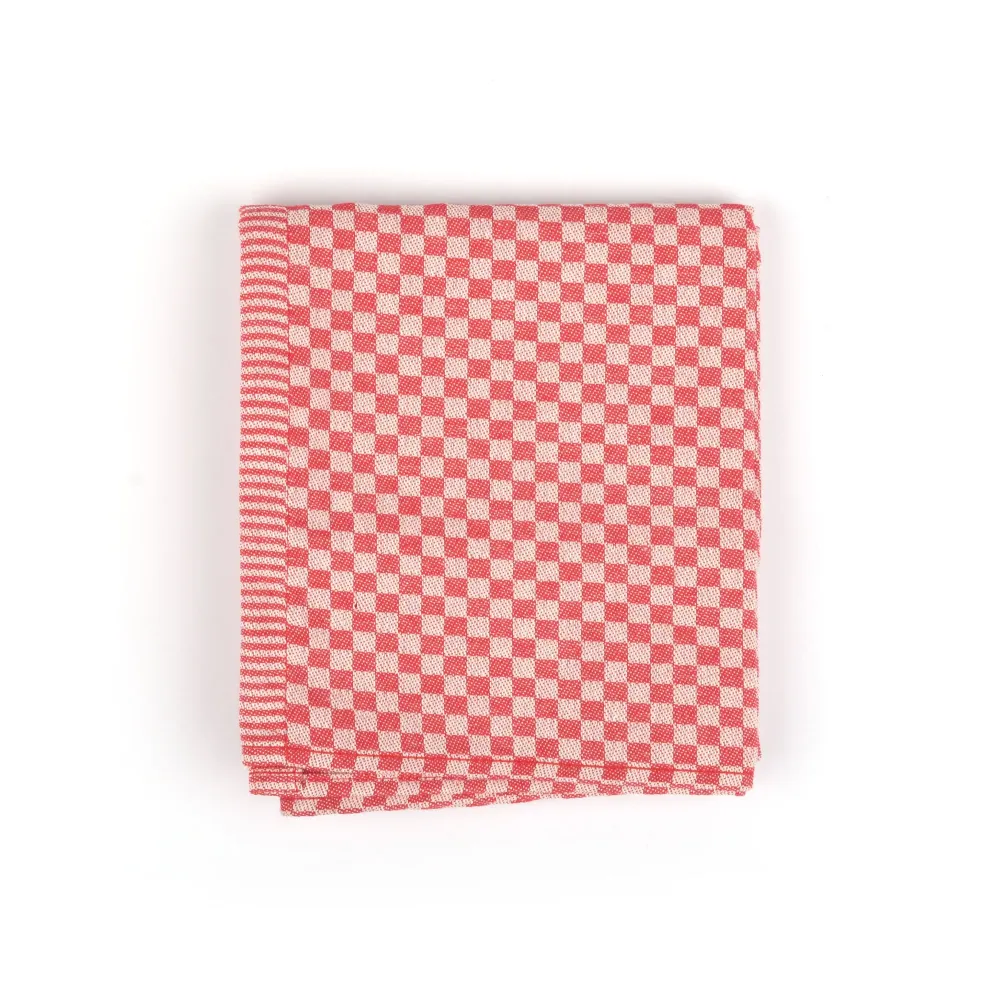 Theedoek Kleine Ruit Rood