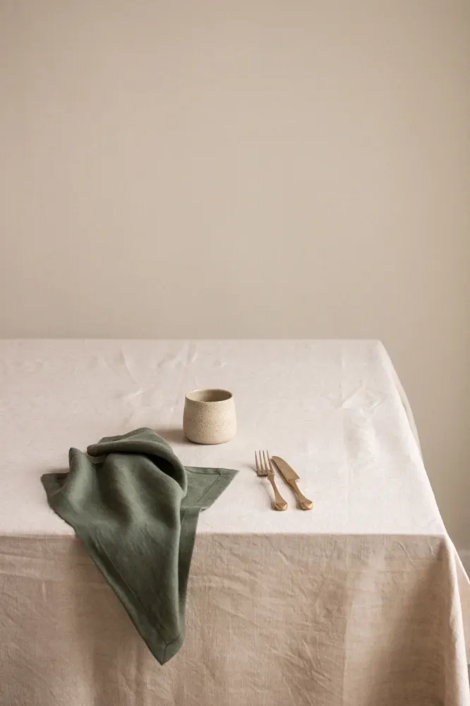 Groene 100% Linnen servet Timeless Linen