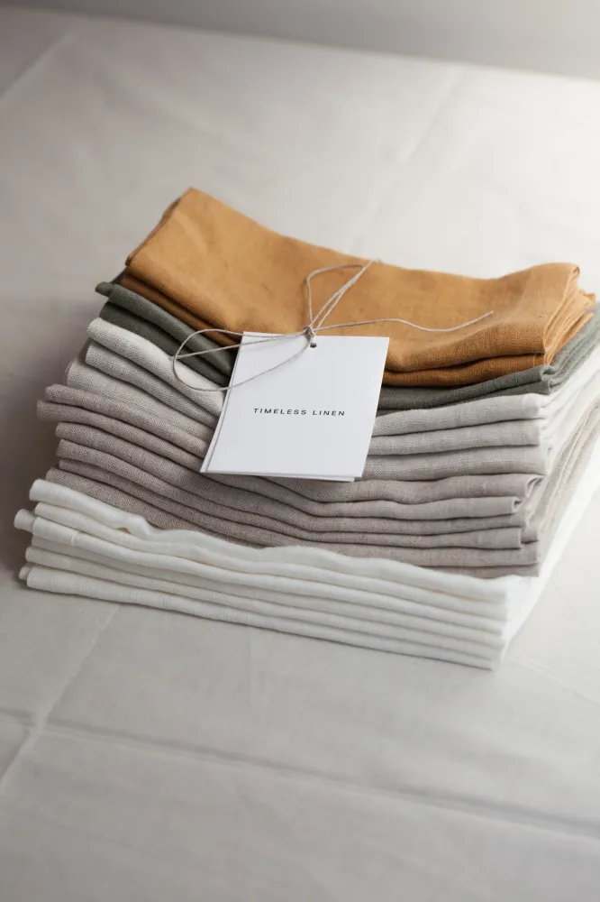 Groene 100% Linnen servet Timeless Linen