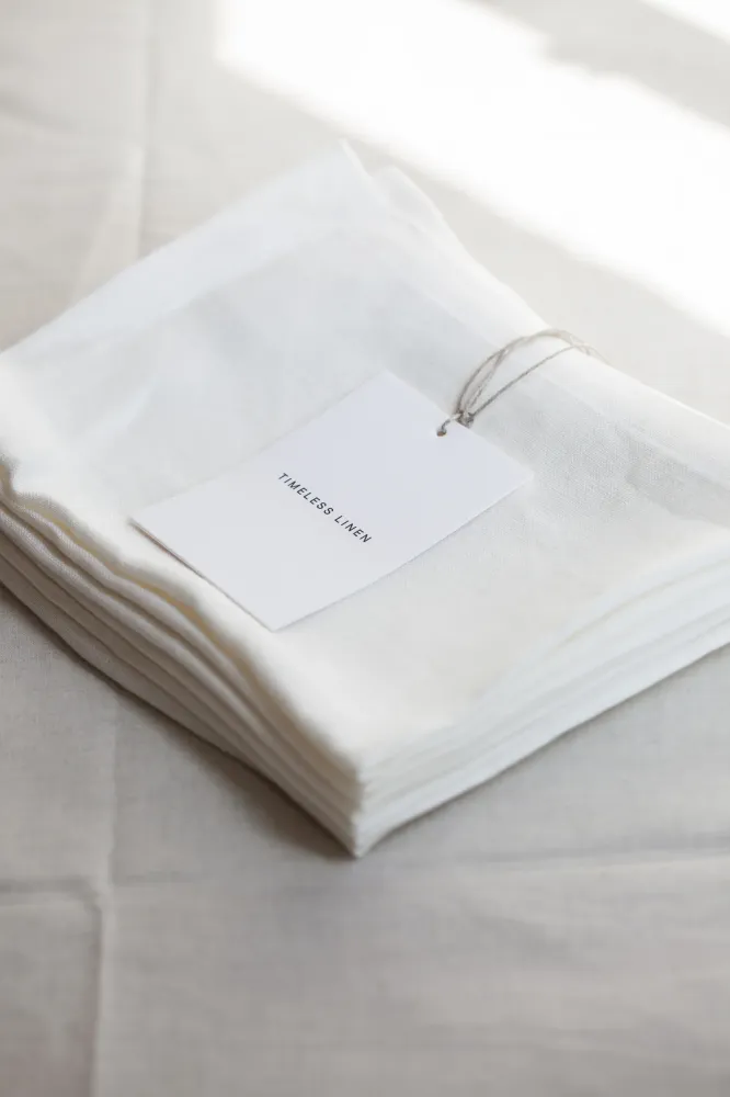 Witte 100% Linnen servet Timeless Linen