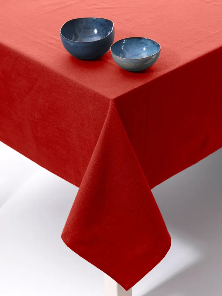 Tint Basic Uni Tafelkleed 170X350 Chili chili 100 % katoen