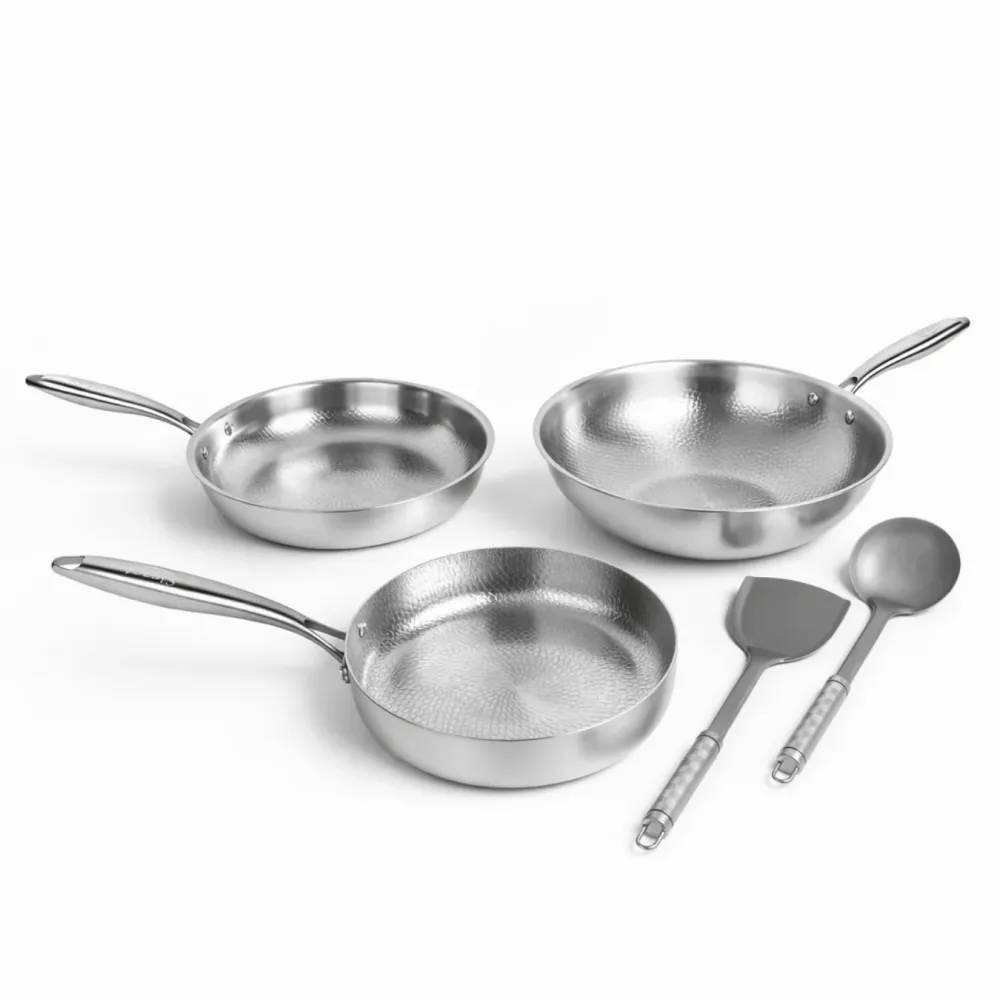 Titanium Kookpannenset - Gehamerd Design voor Alle Warmtebronnen