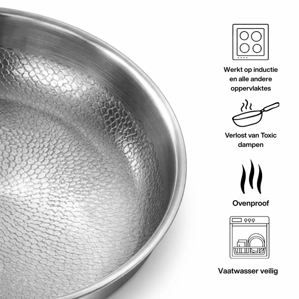 Titanium Kookpannenset - Gehamerd Design voor Alle Warmtebronnen