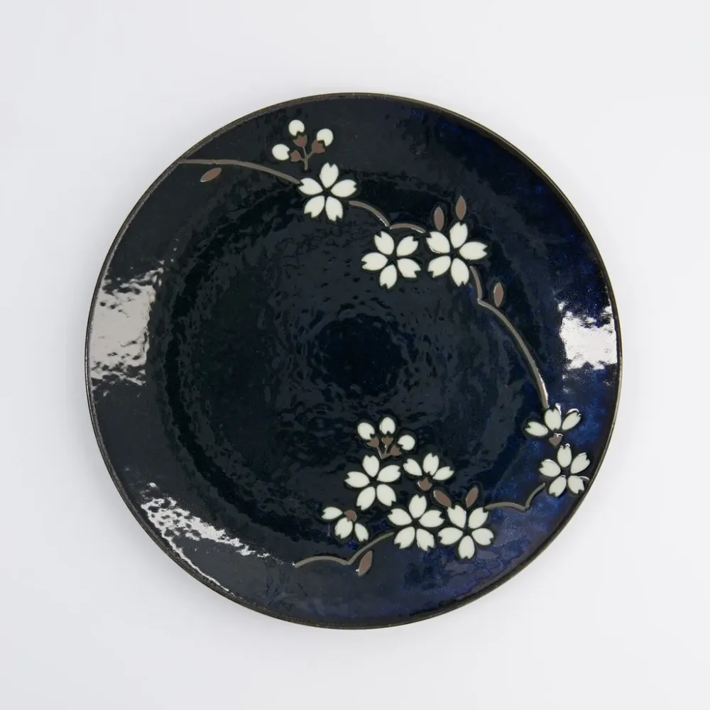 Tokyo Design Sakura bord cobalt blauw 23.5 cm Tokyo Design Studio
