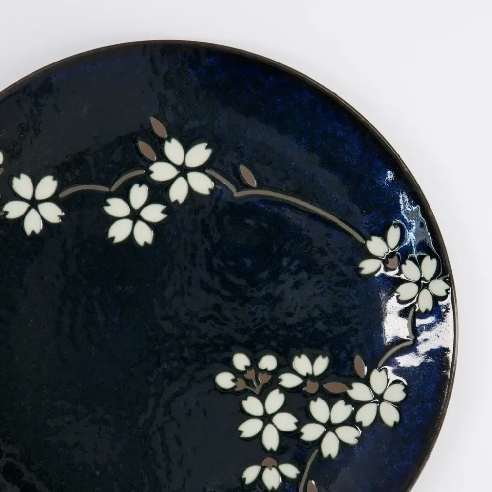 Tokyo Design Sakura bord cobalt blauw 23.5 cm Tokyo Design Studio