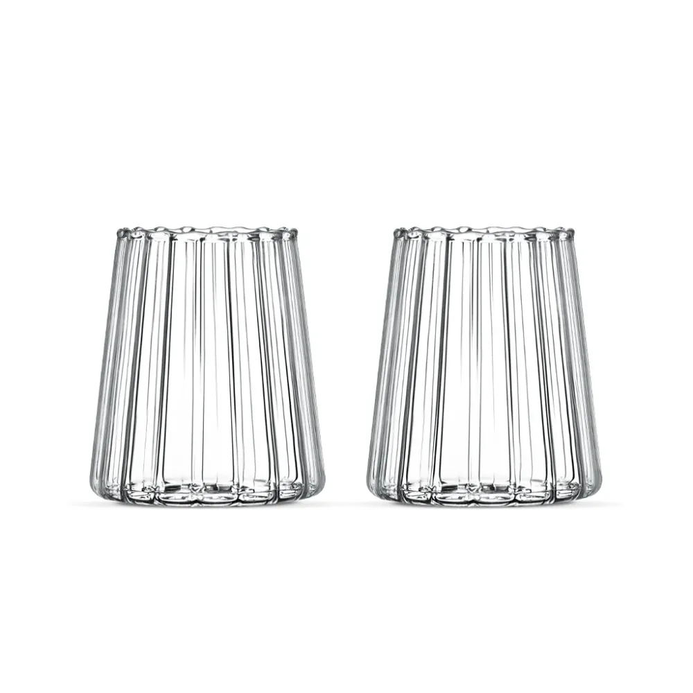 Trendy Linea drinkglazen – 350 ml borosilicaatglas – Set van 2