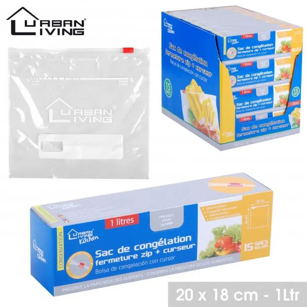 Diepvrieszak zip 1L URBAN LIVING