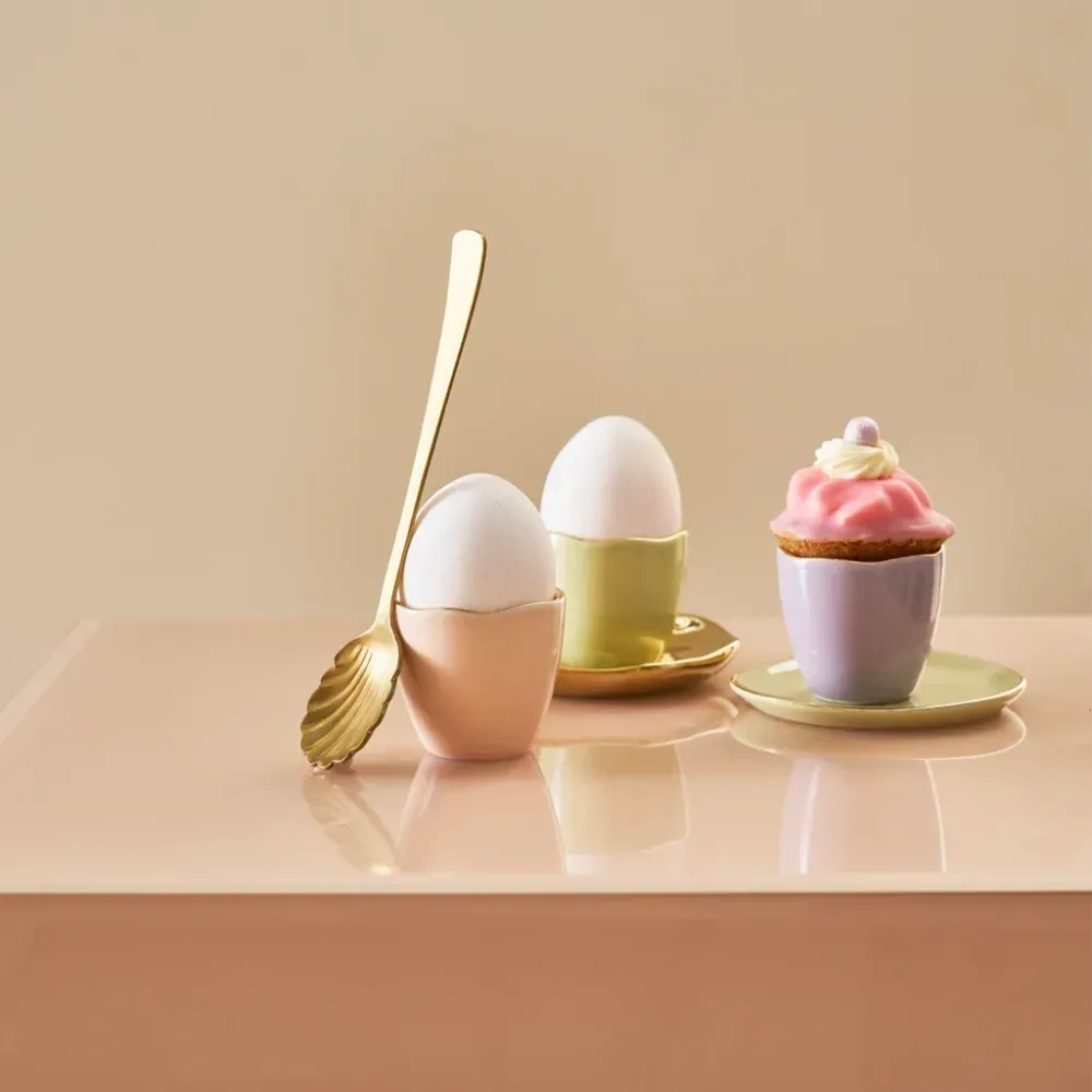 Urban Nature Culture Good Morning eierdop - Old Pink - set van 2 - cadeauverpakking - 5x5cm