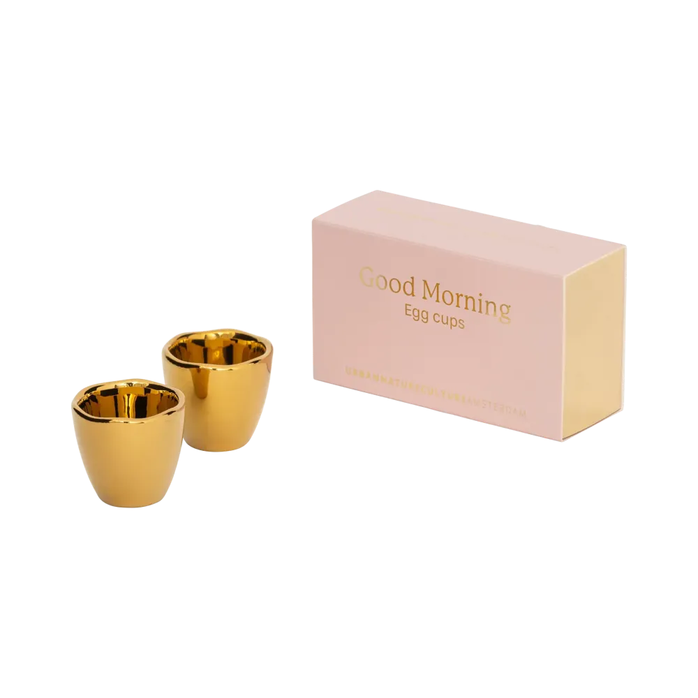 Urban Nature Culture Good Morning eierdop - Goud - set van 2 cadeauverpakking - 5x5cm