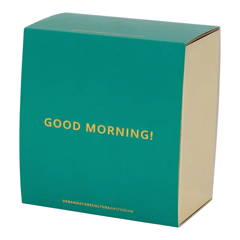 Urban Nature Culture Good Morning kopje Cappuccino/Tea en bord Papaya/slate - set van 4 - cadeauverpakking