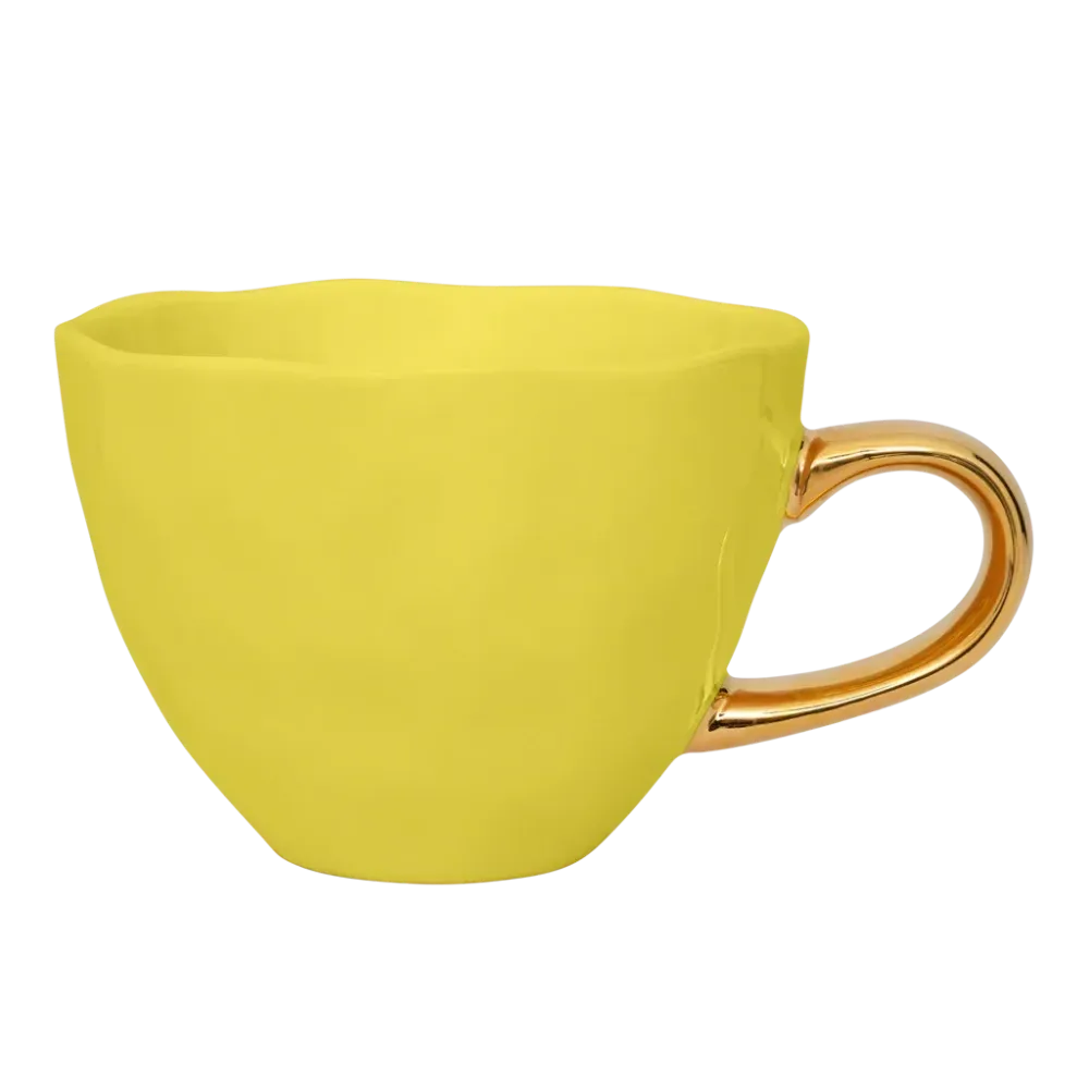 Urban Nature Culture Good Morning kopje Cappuccino/Tea en bord liatris/lime light - set van 4 - cadeauverpakking