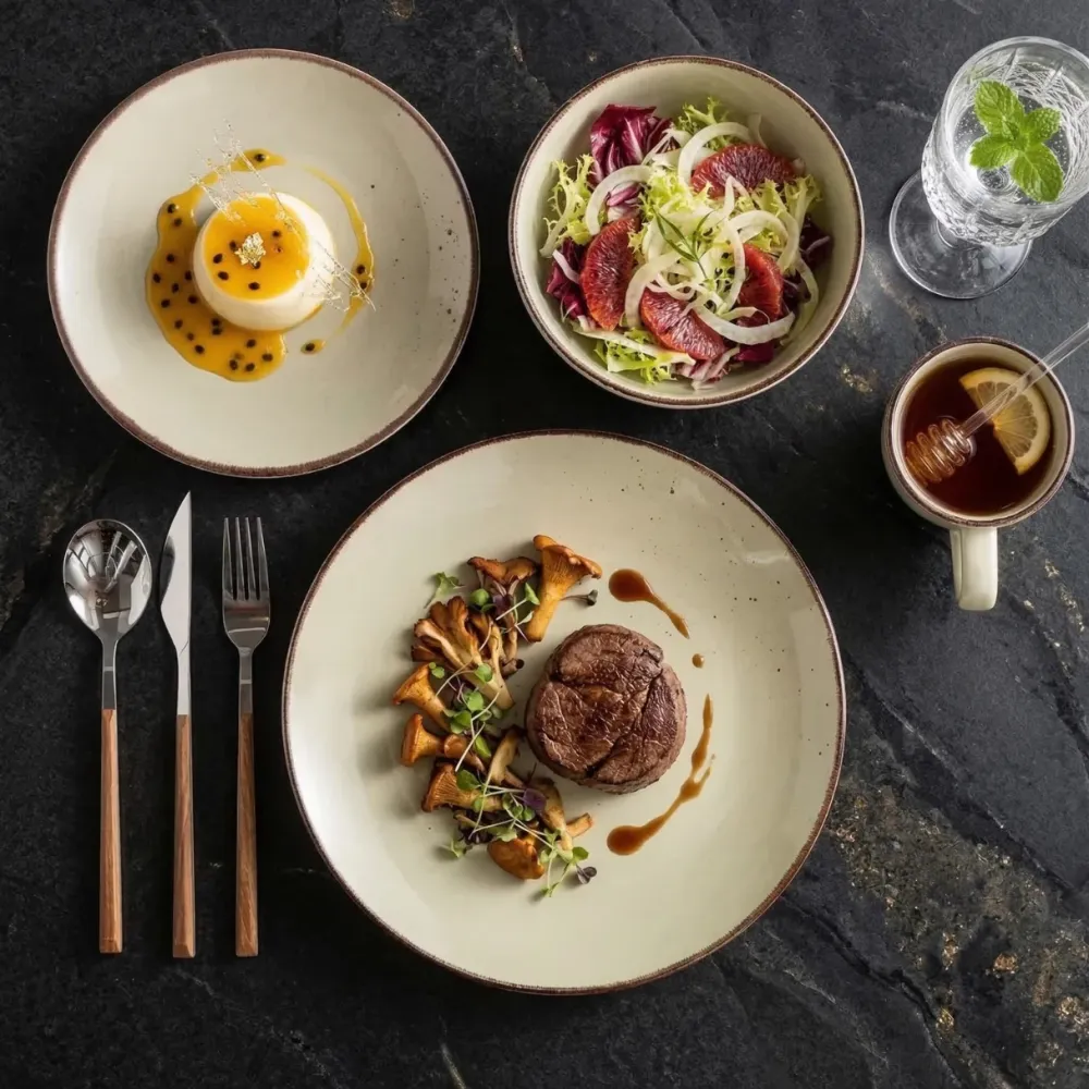 Vaatwerkset Beige Keramiek 48-delig - Diner- en Dessertborden, Kommen, Mok