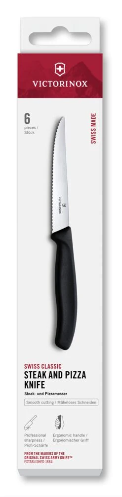 Victorinox Swiss Classic, steakmessen set, 6pcs, 11cm, golvend, zwart