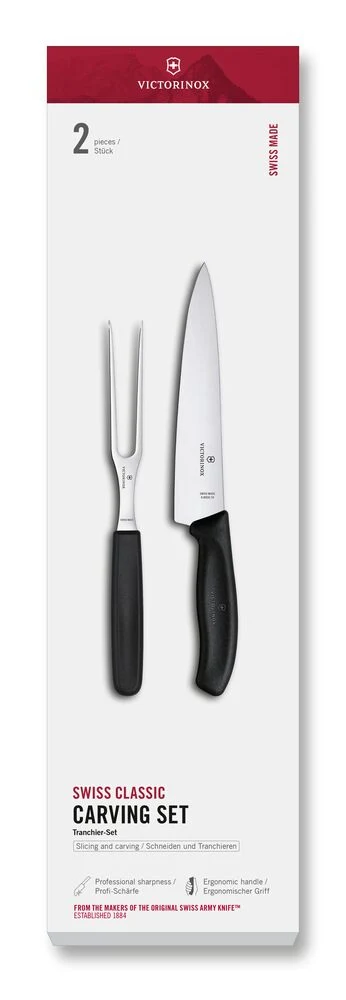 Victorinox Swiss Classic, trancheerset, 2 stuks, zwart, cadeauset