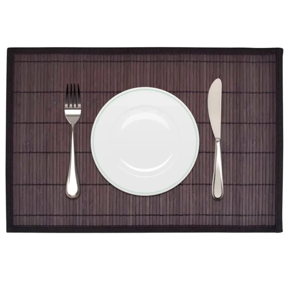 6 Placemats bamboe 30 x 45 cm donkerbruin vidaXL