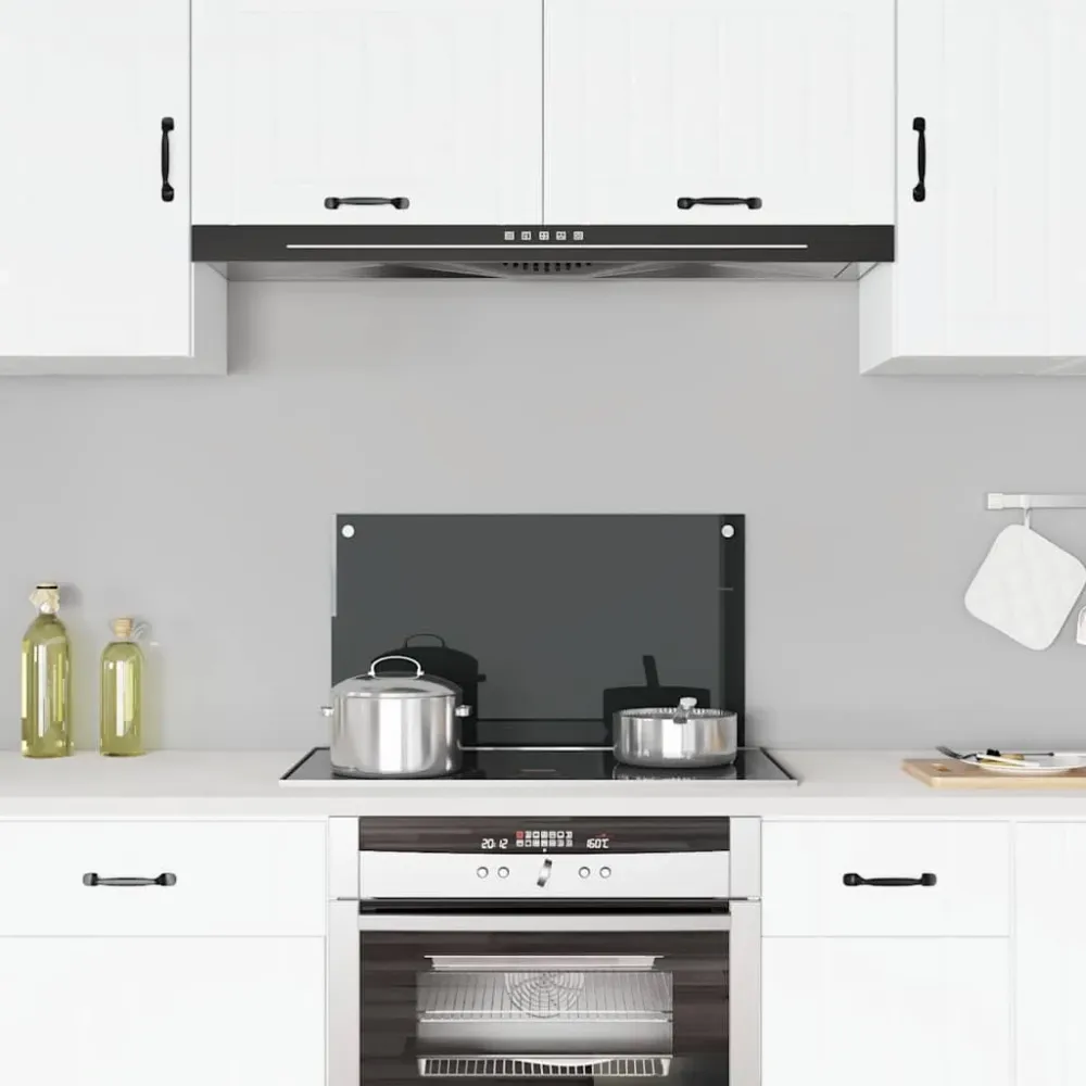 Spatscherm keuken 70x40 cm gehard glas zwart vidaXL