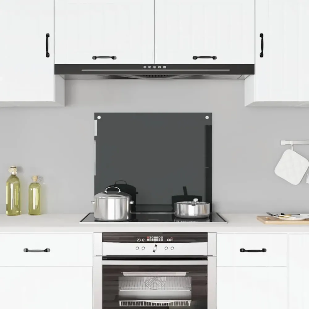 Spatscherm keuken 70x60 cm gehard glas zwart vidaXL