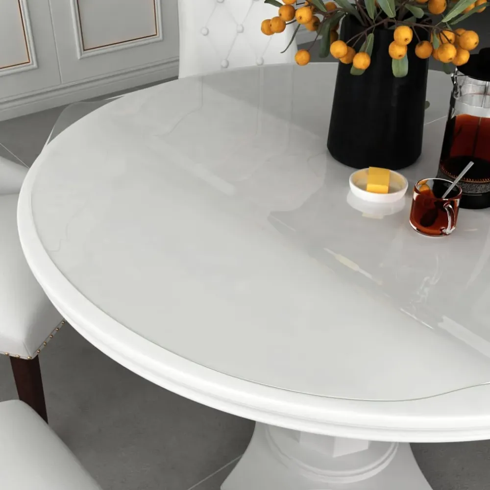 Tafelbeschermer Ø80 cm 2 mm PVC transparant vidaXL