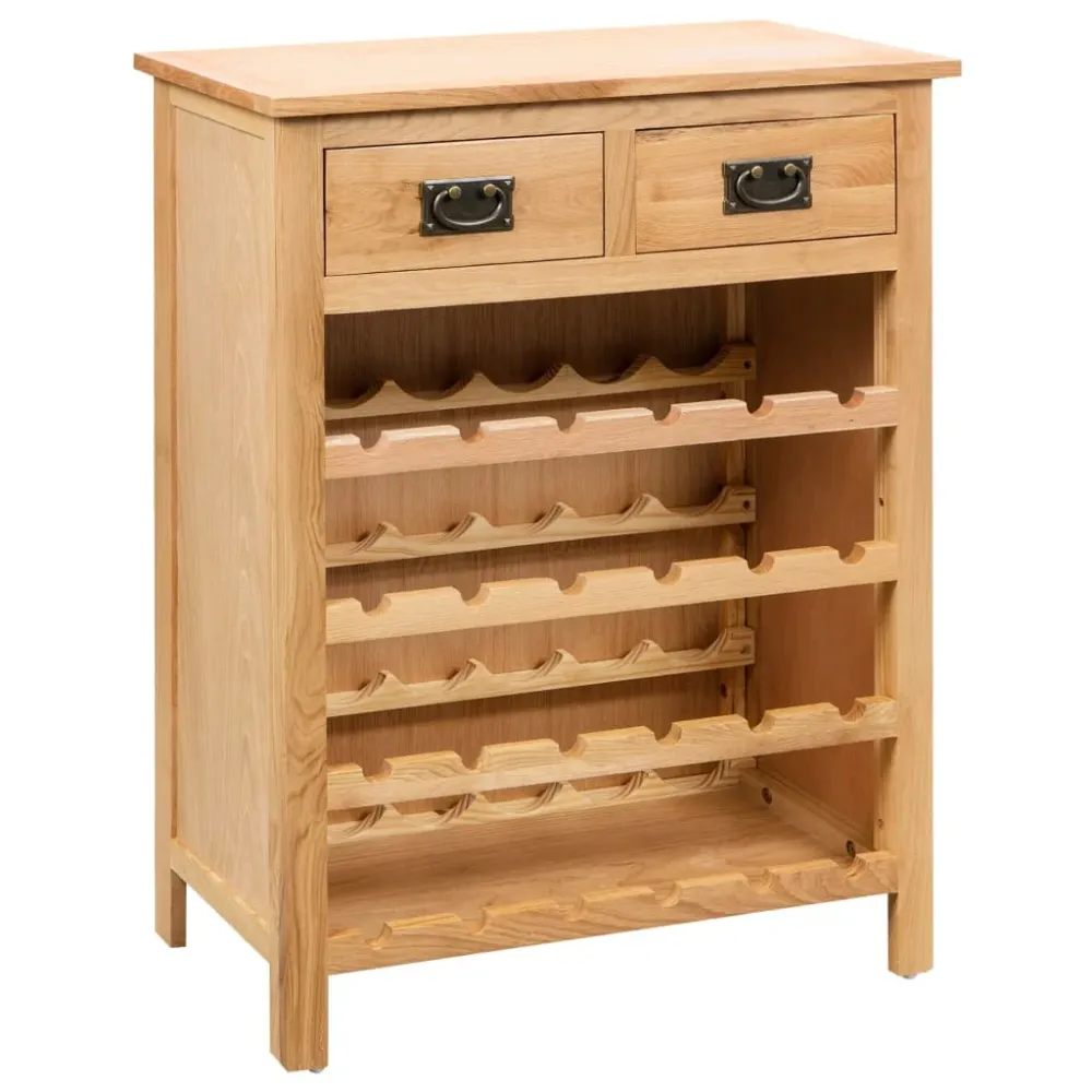 Wijnkast 72x32x90 cm massief eikenhout vidaXL