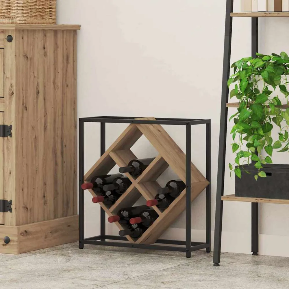Wijnrek Artisan Eiken 51 x 18 x 52,5 cm Bewerkt hout vidaXL