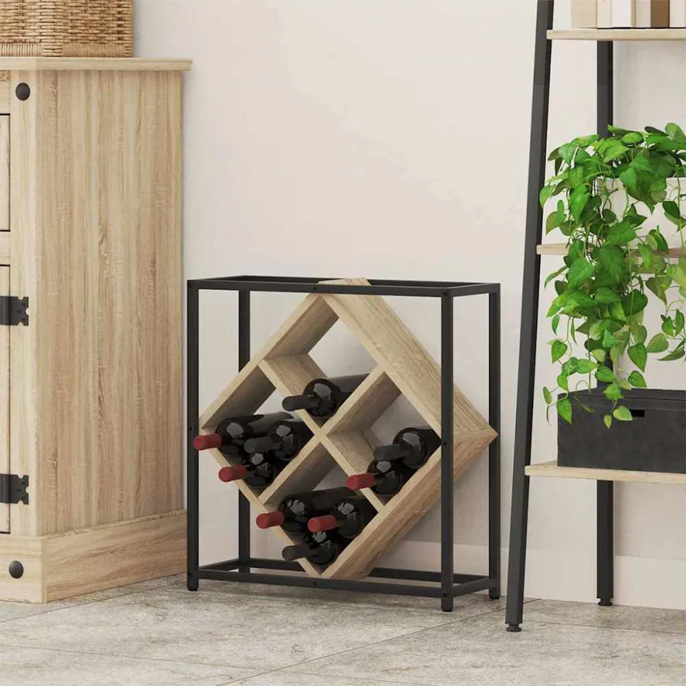 Wijnrek Sonoma Eiken 51 x 18 x 52,5 cm Bewerkt hout vidaXL