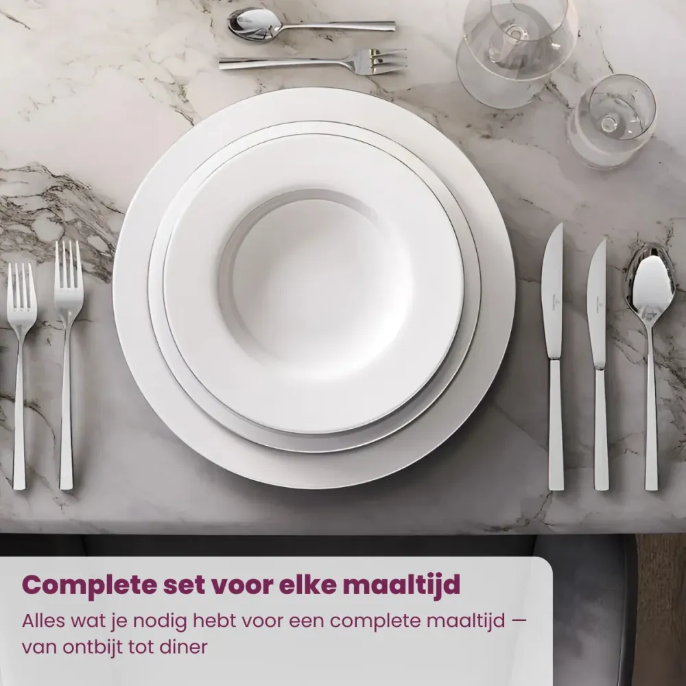 Villeroy & Boch Bestekset Piemont - 18/10 RVS - 4-delig / 1 persoons