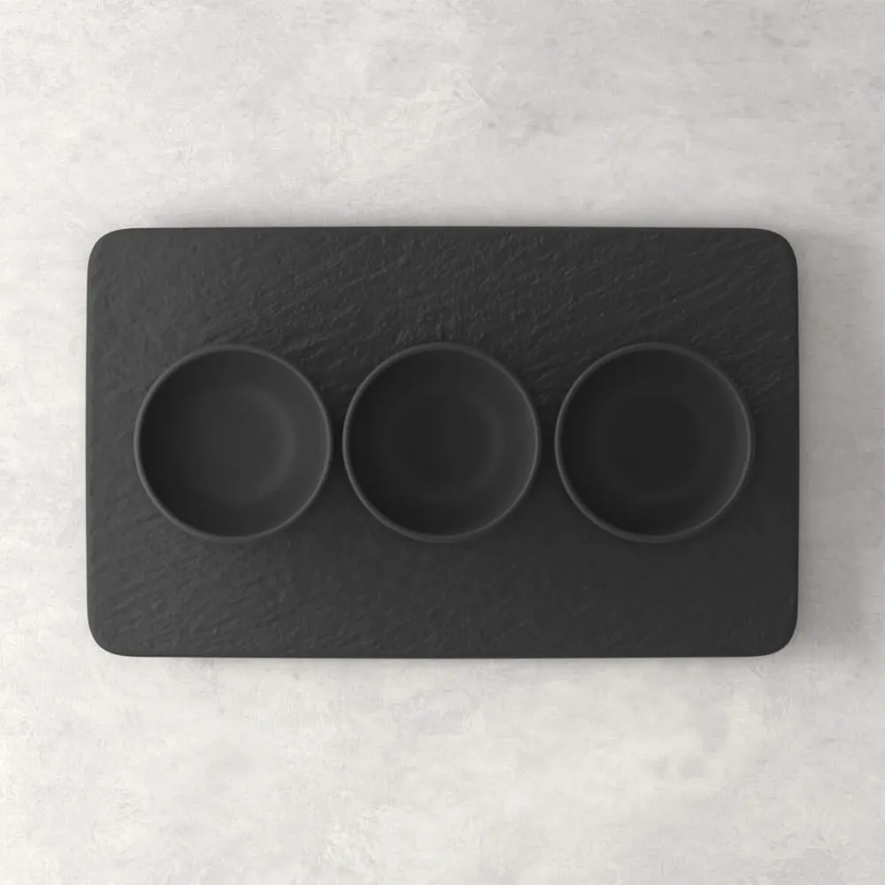Villeroy & Boch Dipschaaltjes Set Manufacture Rock - Zwart - 4-delig