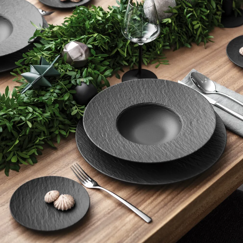 Villeroy & Boch Gebaksbordje Manufacture Rock - Zwart - ø 15.5 cm