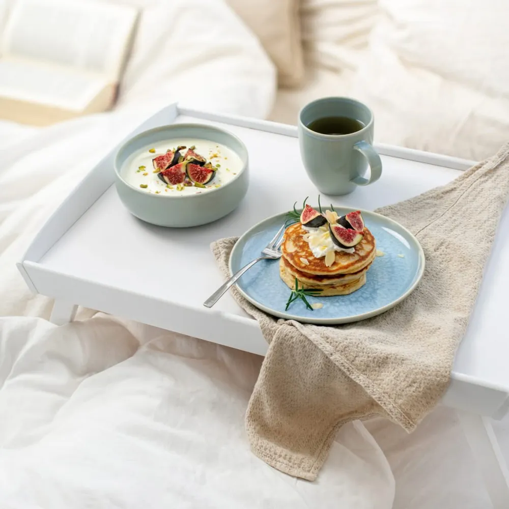 Villeroy & Boch Serviesset Crafted - Blueberry Turquoise - 6-delig / 2 personen - 2 ontbijtborden, 2 kommen & 2 mokken