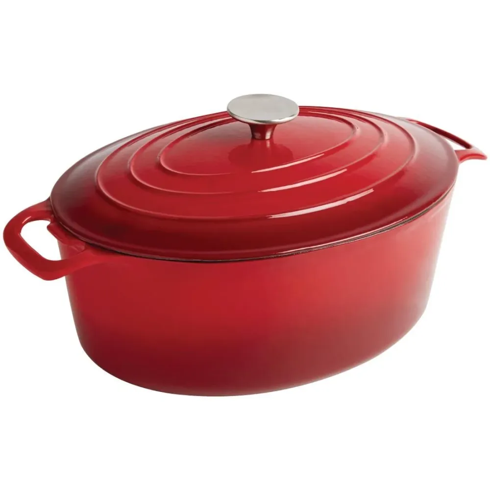 Vogue ovale inductie braadpan rood 5L - VOGUE