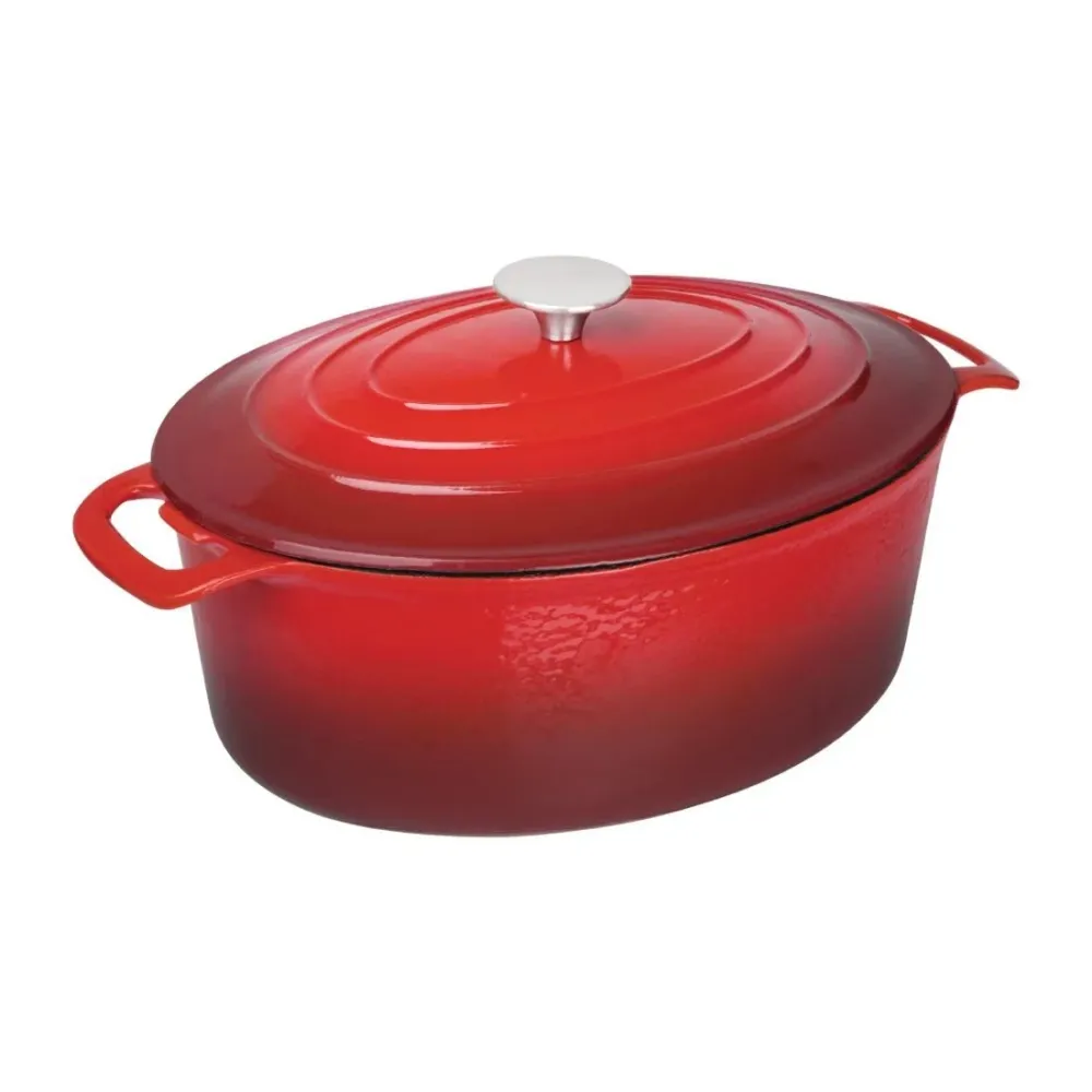Vogue ovale inductie braadpan rood 6L - VOGUE