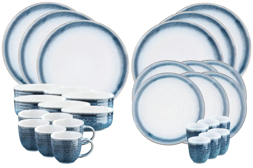 Volledige servies COSMOS - 30 stuks - Azur