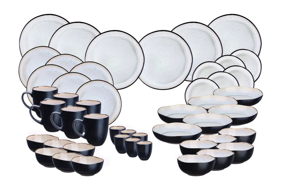 Volledige servies IRIS - 48 stuks - Ivoorwit