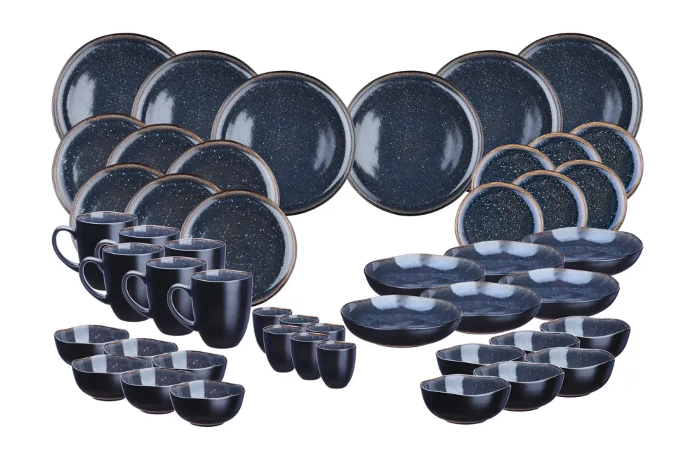 Volledige servies IRIS - 48 stuks - Nachtblauw