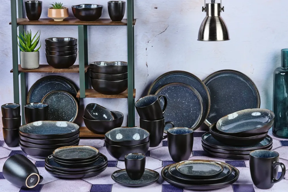 Volledige servies IRIS - 48 stuks - Nachtblauw