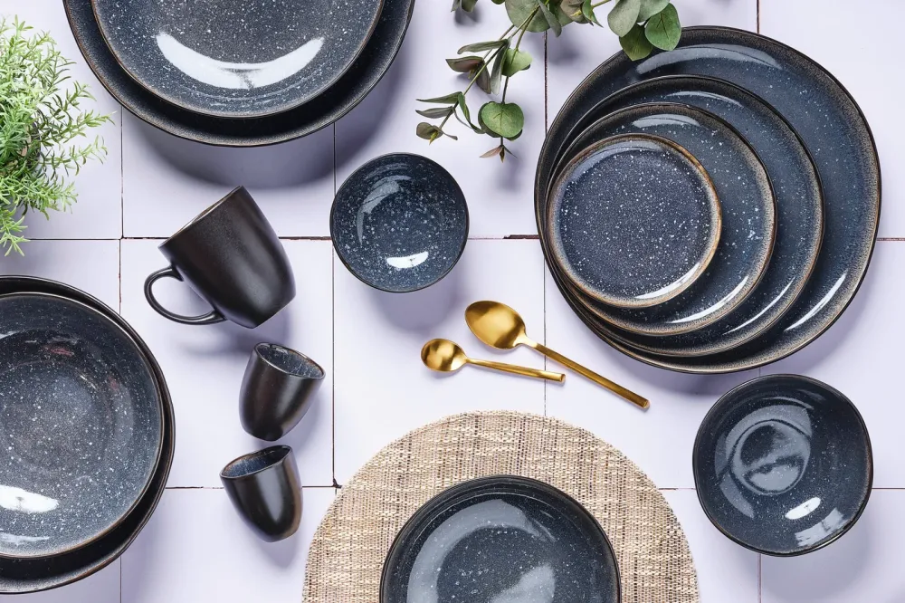 Volledige servies IRIS - 48 stuks - Nachtblauw